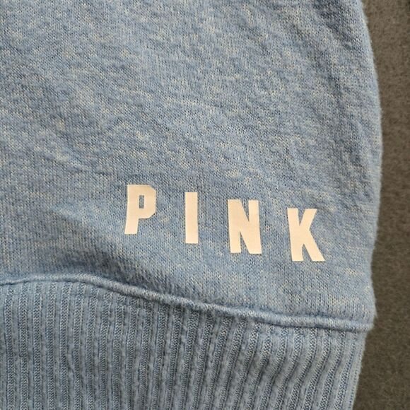Victoria's Secret Pink Women XS Blue Lace Up Pullover Hoodie Sweatshirt - Picture 5 of 13